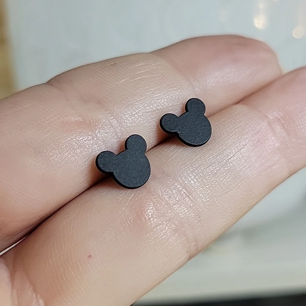 Mickey Mouse Stud Earrings, black - Picture 1 of 4